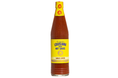 Garlic Lovers Louisiana Hot Sauce, Garlic Lovers Louisiana Hot Sauce Bottle, The Original Louisiana Brand Hot Sauce, Since 1928, Flavor: Garlic Lovers, Net 6 FL OZ (177ML)