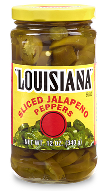 Louisiana Sliced Jalapeno Peppers, Louisiana Sliced Jalapeno Peppers Jar, Net W.T. 12 OZ (340 grams)