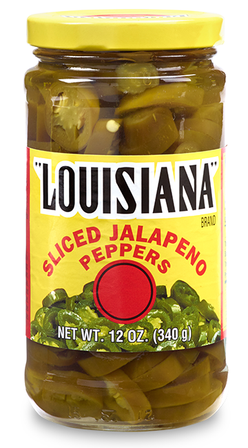 Louisiana Sliced Jalapeno Peppers, Louisiana Sliced Jalapeno Peppers Jar, Net W.T. 12 OZ (340 grams)