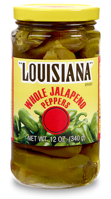 Louisiana Whole Jalapeno Peppers, Louisiana Whole Jalapeno Peppers Jar, Net W.T. 12 OZ (340 grams)