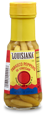 Louisiana Brand Tabasco Peppers in vinegar, Louisiana Brand Tabasco Peppers in vinegar bottle, One Drop Does It, Net 6 FL OZ (177ML)