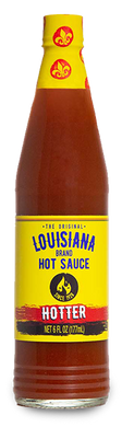 Hotter Louisiana Hot Sauce, Hotter Louisiana Hot Sauce Bottle, The Original Louisiana Hot Sauce, Since 1928, Flavor: Hotter, Net 6 FL OZ (177ML)